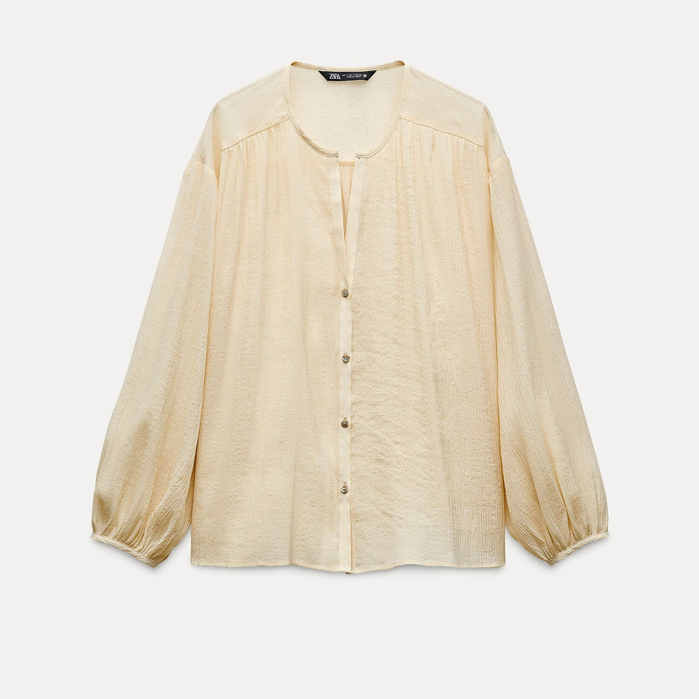 Moudda ZARA - Blouse encolure marquée manches longues bouffantes - Tunisie 2
