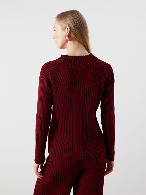 Moudda LC Waikiki - Pull tricot épais Femme Bordeaux - Tunisie 4