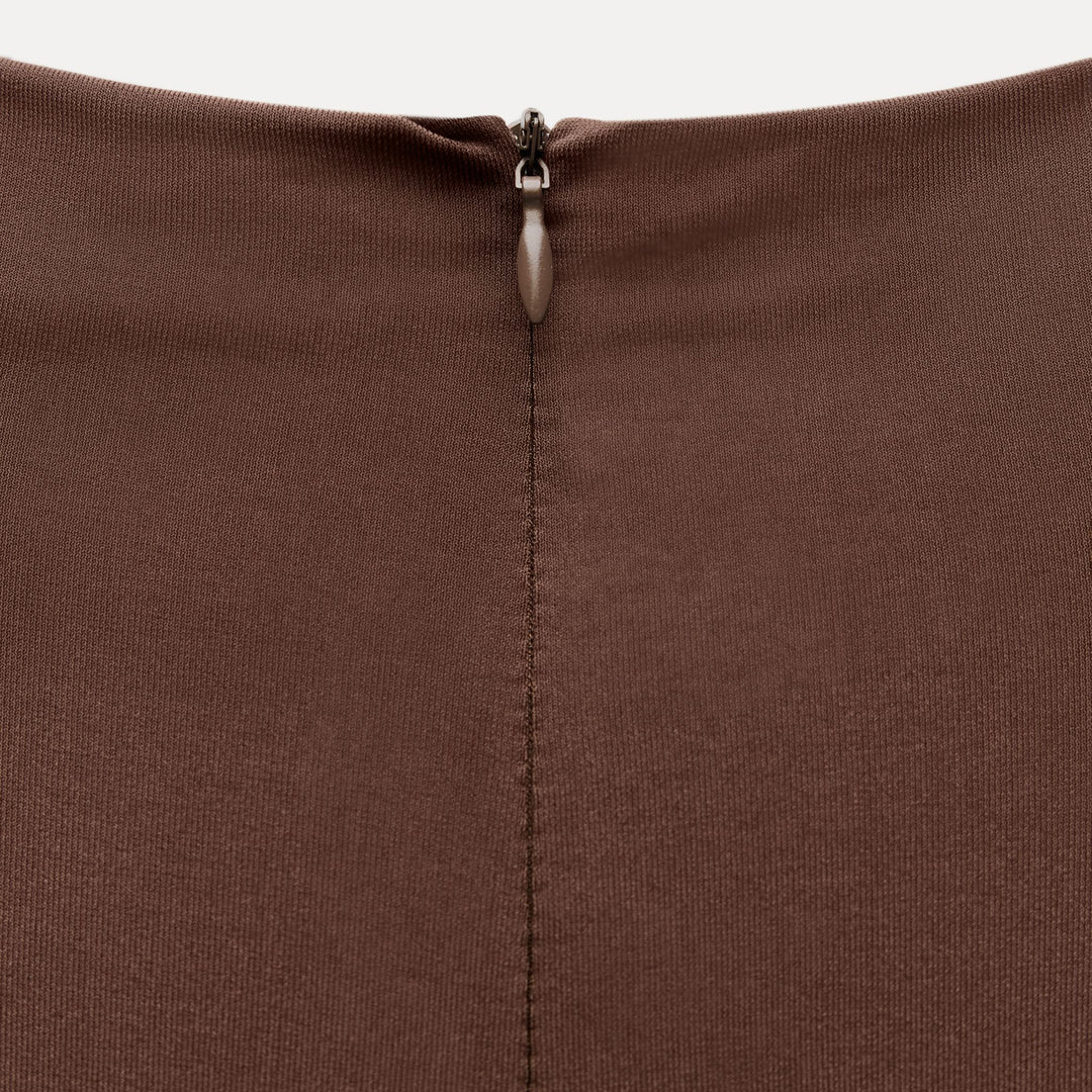 Moudda ZARA - Robe mi-longue maille manches tombantes pli latéral - Tunisie 4