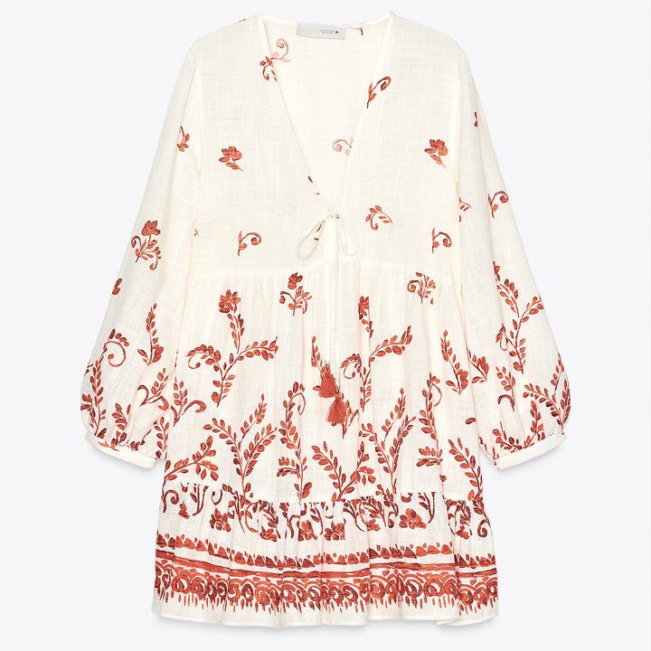 Moudda ZARA - Robe Mini Coton/Viscose - Imprimé Grec - Tunisie 1