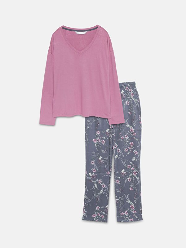 Moudda LC Waikiki - Pyjama tissé à manches longues pour Femmes - Tunisie 5