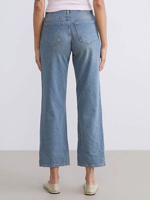 Moudda LC Waikiki - Pantalon jean tissé basique Femme Indigo teinte moyenne - Tunisie 4