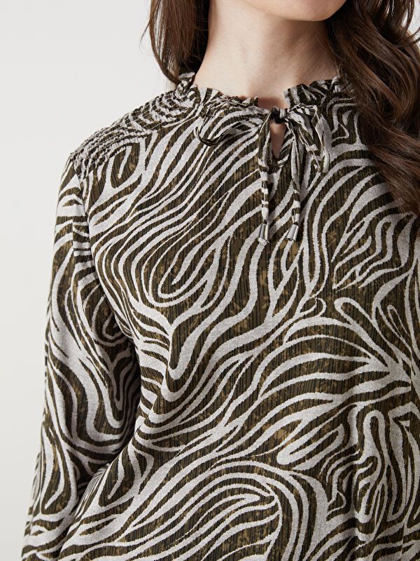 Moudda LC Waikiki - Blouse tissée imprimée manches longues Femme Imprimé mélange - Tunisie 3