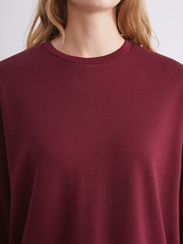 Moudda LC Waikiki - Sweatshirt en jersey Femme Bordeaux - Tunisie 3