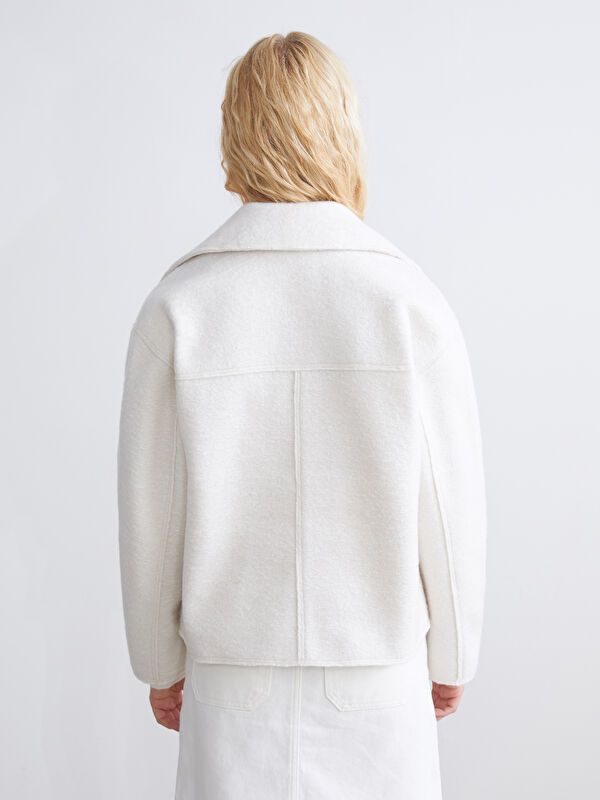 Moudda LC Waikiki - Manteau effet laine Femme Ecru - Tunisie 5