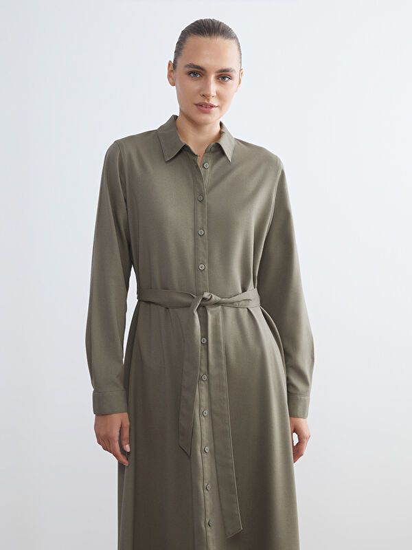 Moudda LC Waikiki - Robe tissée manches longues Femme Kaki - Tunisie 1