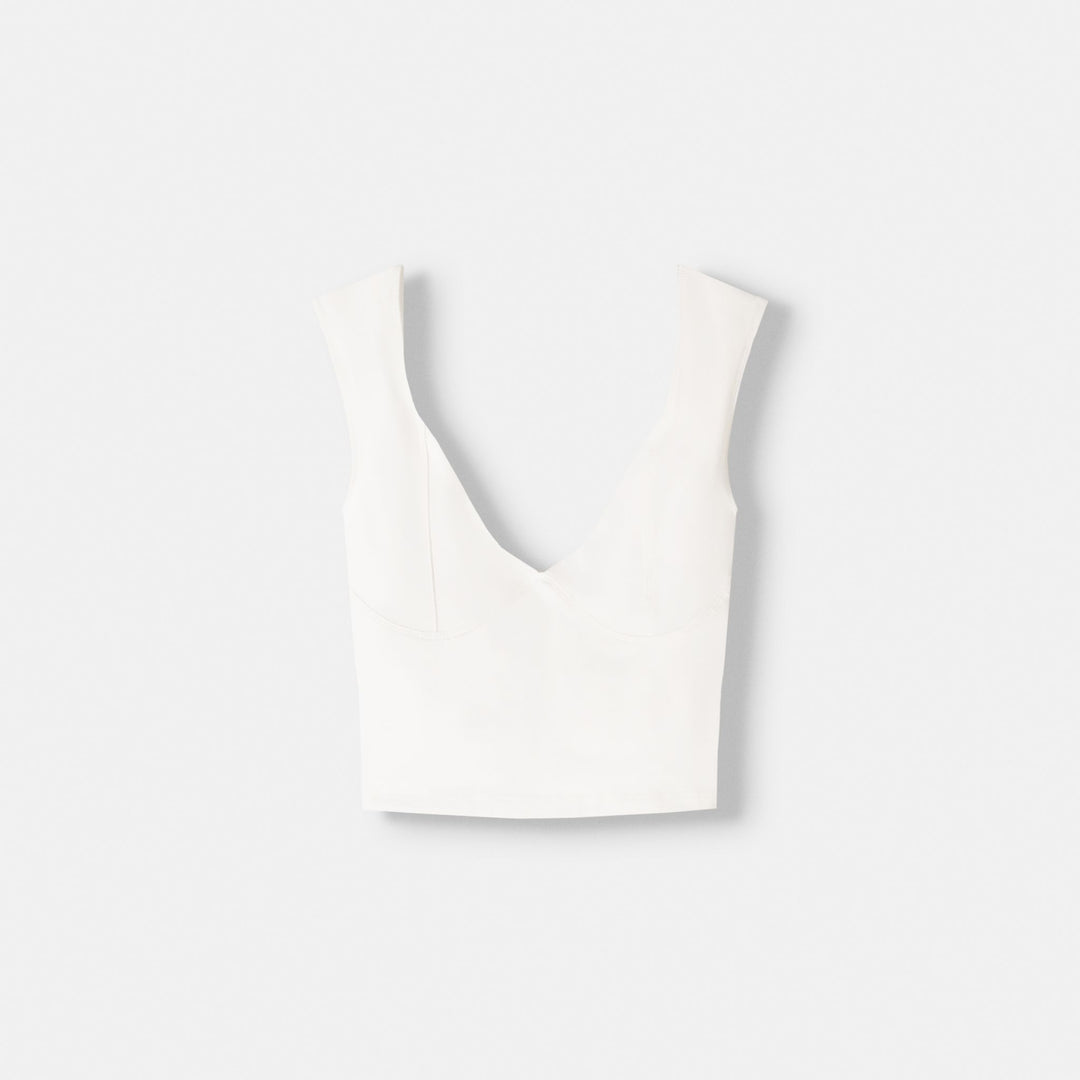 Moudda BERSHKA - T-shirt décolleté ouvert en polyamide - Tunisie 1