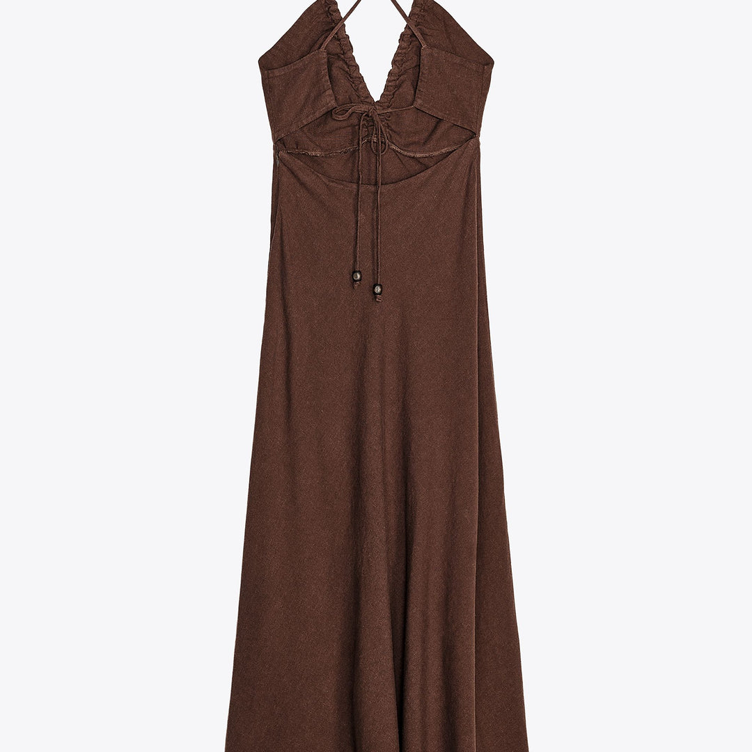 Moudda ZARA - Robe Midi Lin/Viscose - Halter & Pierres - Tunisie 2