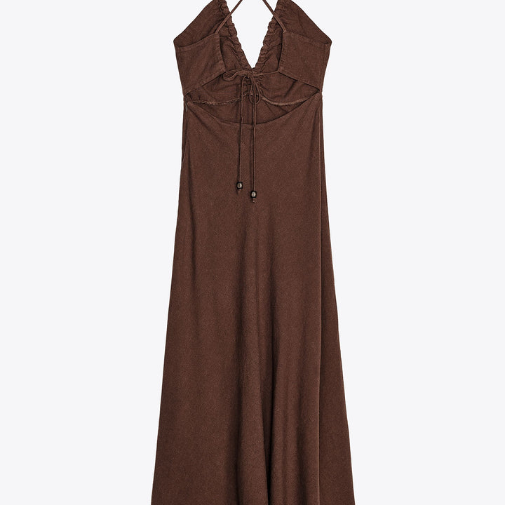 Moudda ZARA - Robe Midi Lin/Viscose - Halter & Pierres - Tunisie 2