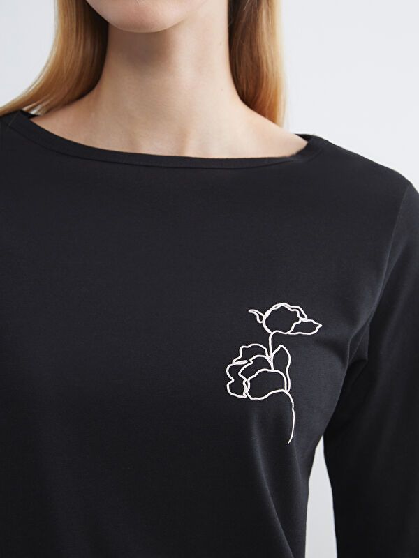 Moudda LC Waikiki - Pyjama en jersey manches longues Femme Noir - Tunisie 3