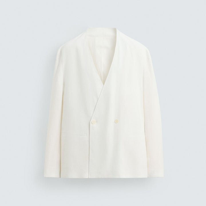 Moudda ZARA - Blazer Lin - Sans Revers & Blanc - Tunisie 1
