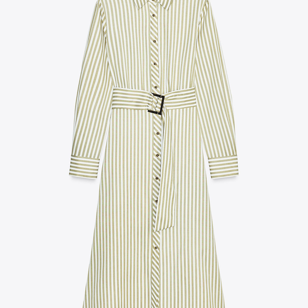 Moudda ZARA - Robe Midi Chemisier - Jupe Plissée & Ceinture - Tunisie 1