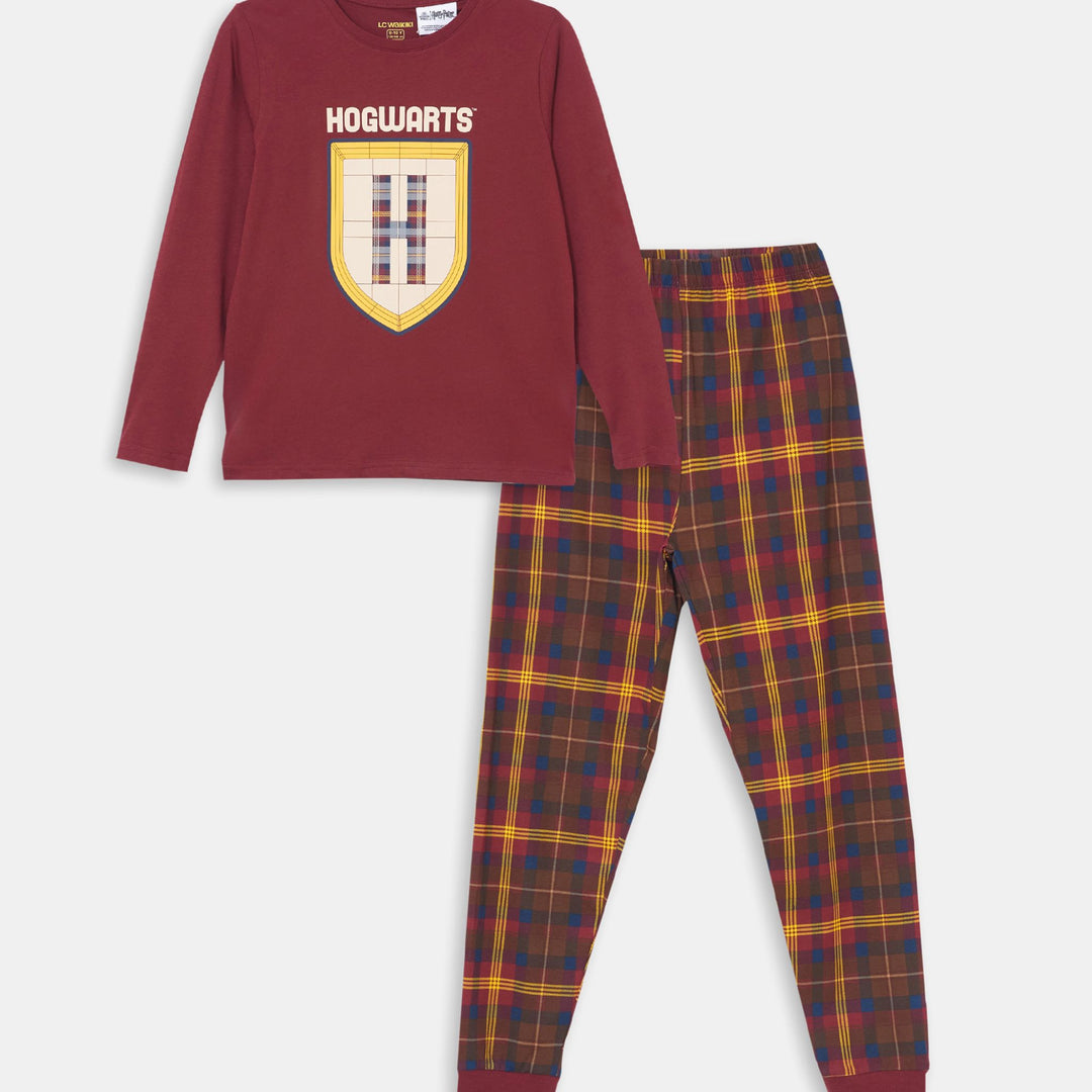 Moudda LC Waikiki - Pyjama en jersey manches longues Garçon Bordeaux - Tunisie 1