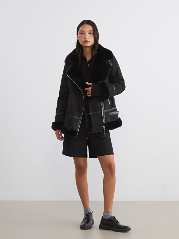 Moudda LC Waikiki - Manteau PU lourd Femme Noir - Tunisie 2