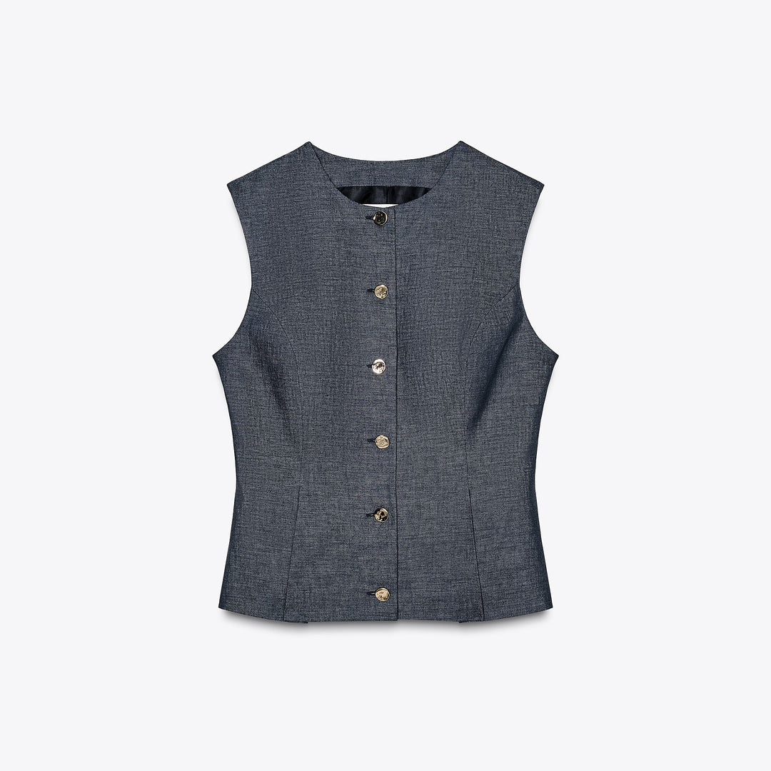 Moudda ZARA - Gilet - Boutons & Lin Indigo - Tunisie 1