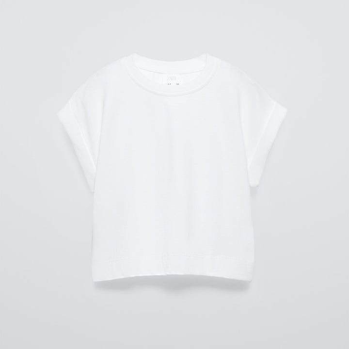 Moudda ZARA - T-shirt manches retroussées, grammage épais - Tunisie 1