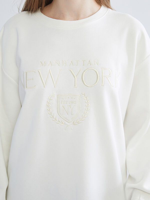 Moudda LC Waikiki - Sweatshirt en jersey Femme Ecru - Tunisie 3