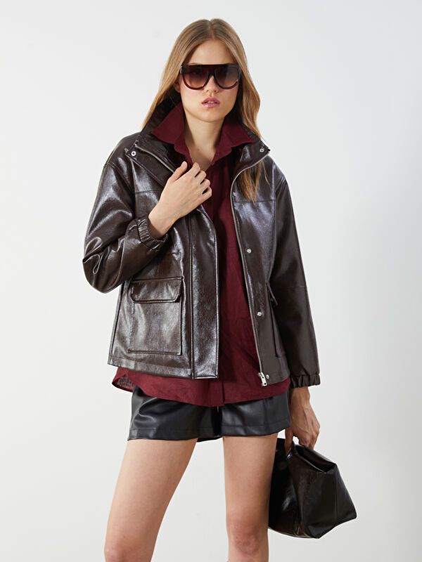 Moudda LC Waikiki - Manteau PU léger Femme Brun - Tunisie 1