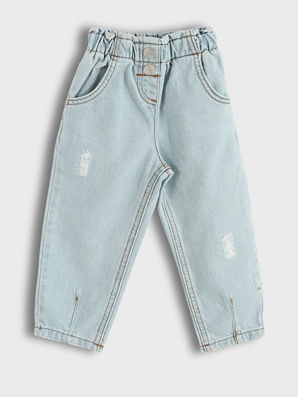 Moudda LC Waikiki - Pantalon tissé en denim Fille Rodéo bleu clair - Tunisie 1