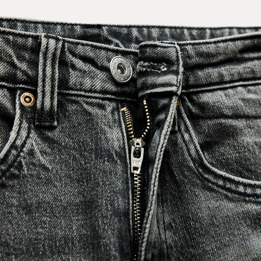 Moudda ZARA - Pantalon cropped flare 5 poches mid rise bas raw - Tunisie 4
