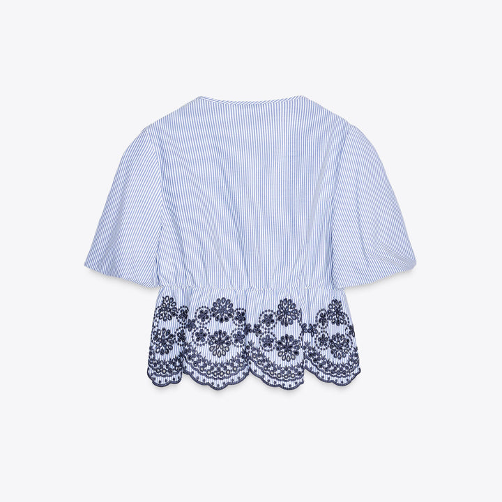 Moudda ZARA - Body - Manches Bouffantes, Nœuds & Broderie Suisse - Tunisie 2