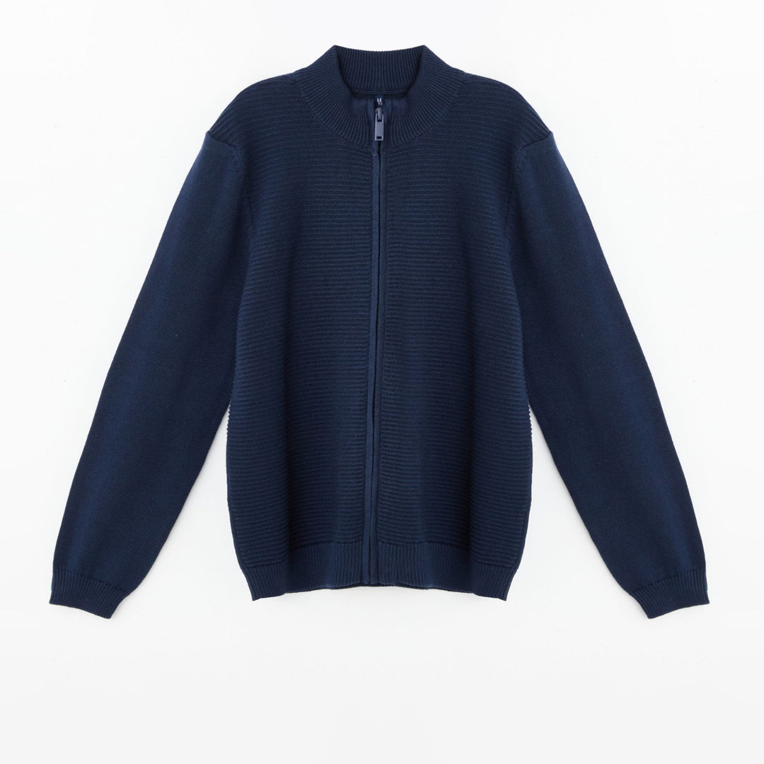 Moudda LC Waikiki - Cardigan tricot basique Garçon Bleu marine foncé - Tunisie 1