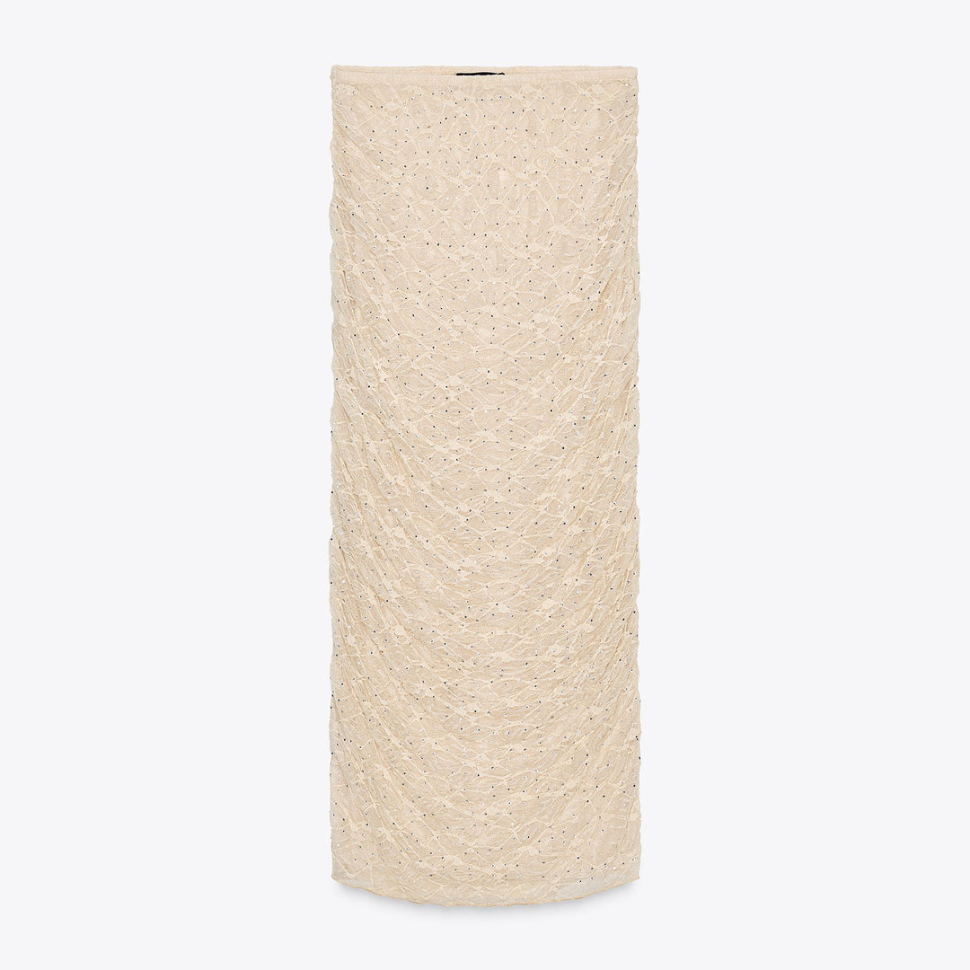 Moudda ZARA - Jupe Midi Drapée - Dentelle & Strass - Tunisie 1