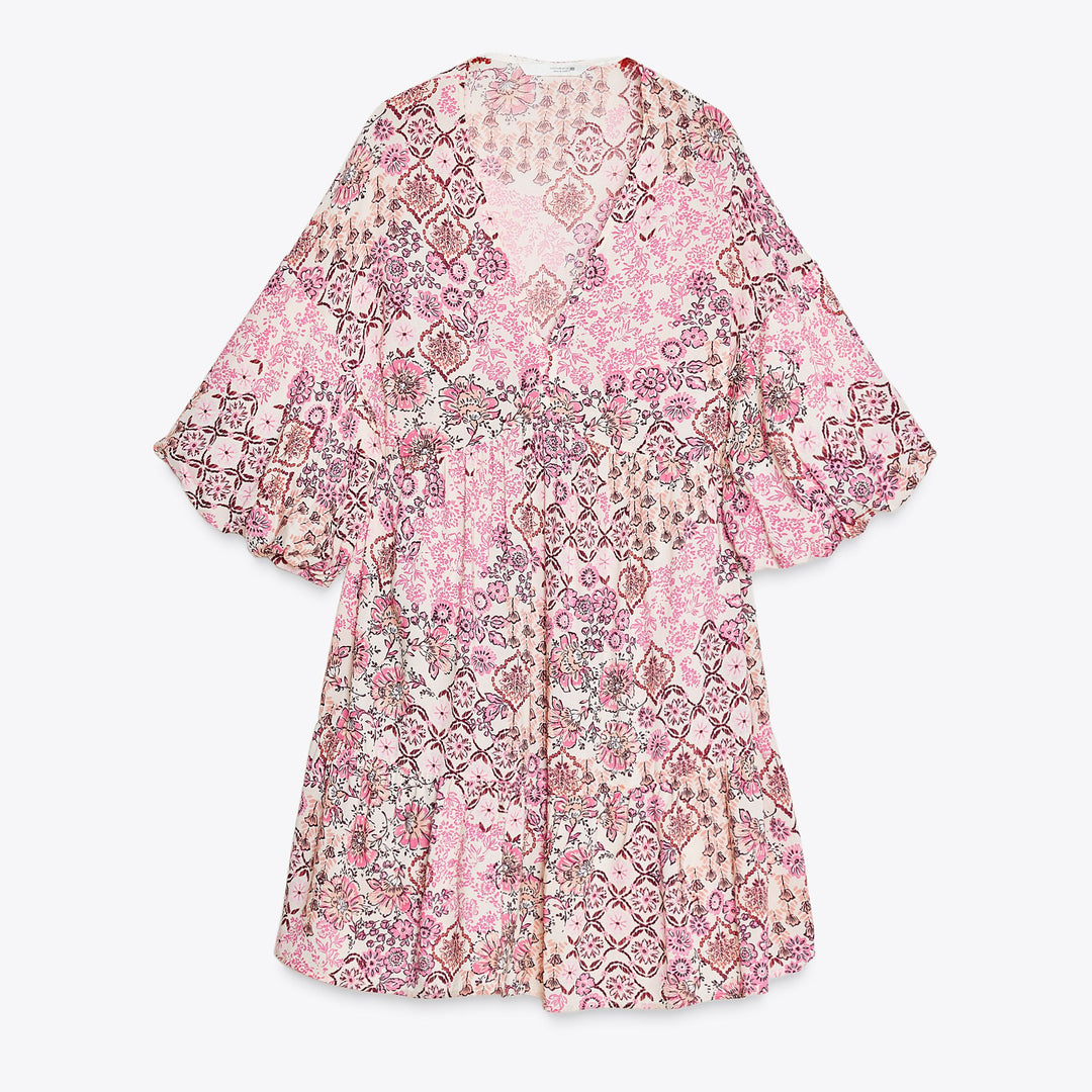 Moudda ZARA - Robe Fluide Imprimée - Pompons - Tunisie 1