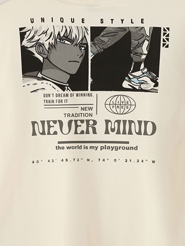 Moudda LC Waikiki - Sweatshirt en jersey Garçon Crème - Tunisie 4