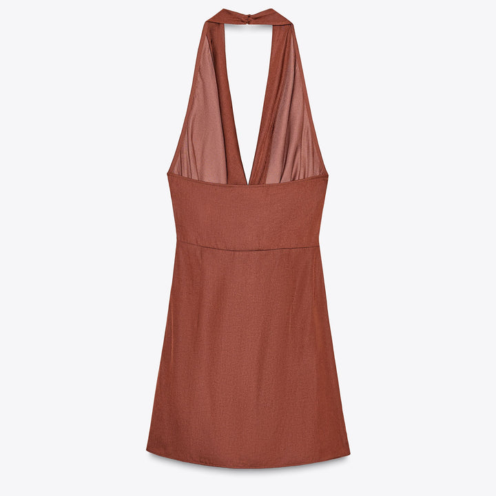 Moudda ZARA - Robe Mini - Col Halter, Applique & Nœud Taille - Tunisie 2