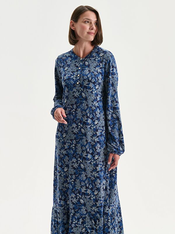 Moudda LC Waikiki - Robe jersey manches longues Femme Imprimé marine - Tunisie 2