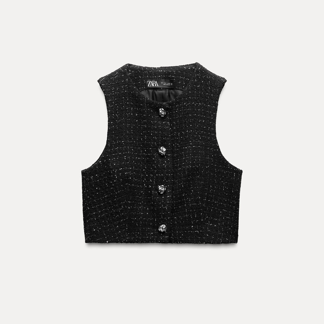 Moudda ZARA - Ensemble gilet tissé, boutons dorés - Tunisie 1
