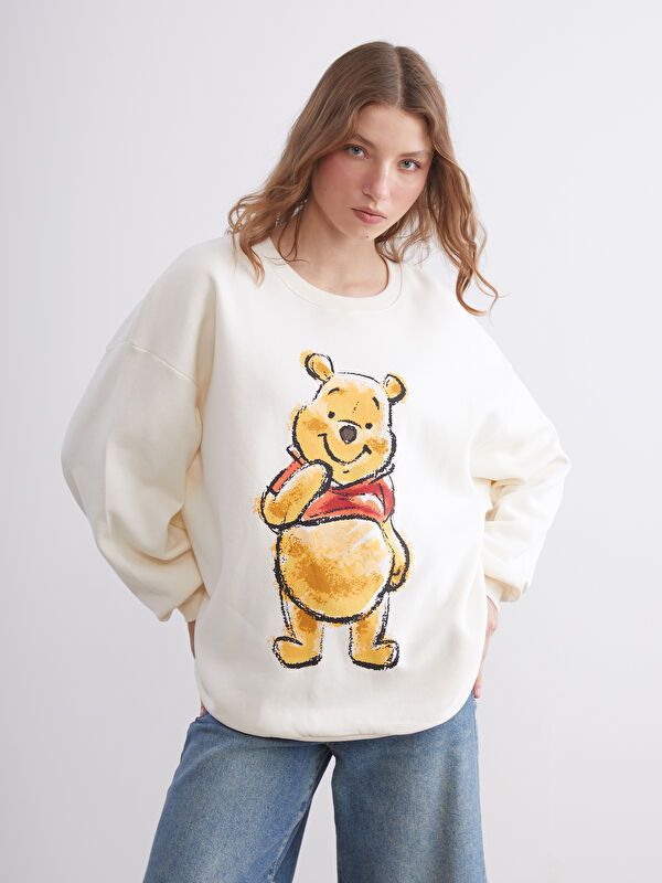 Moudda LC Waikiki - Sweatshirt en jersey sous licence Femme Beige clair - Tunisie 2