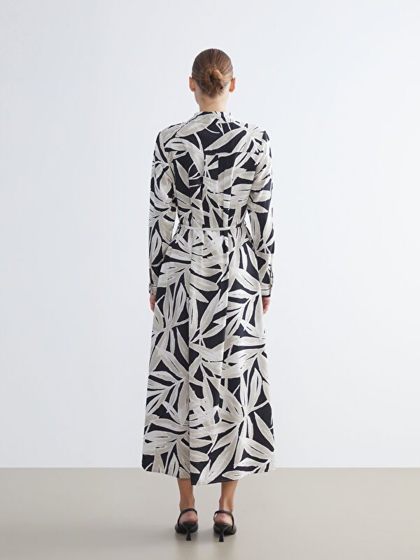 Moudda LC Waikiki - Robe tissée manches longues Femme Imprimé en noir - Tunisie 4