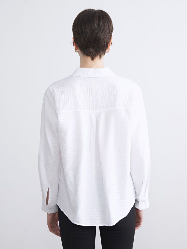 Moudda LC Waikiki - Chemise tissée manches longues Femme Ecru - Tunisie 4