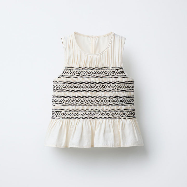 Moudda ZARA - Top Enfant Blanc - Smock Contraste & Twinset - Tunisie 1