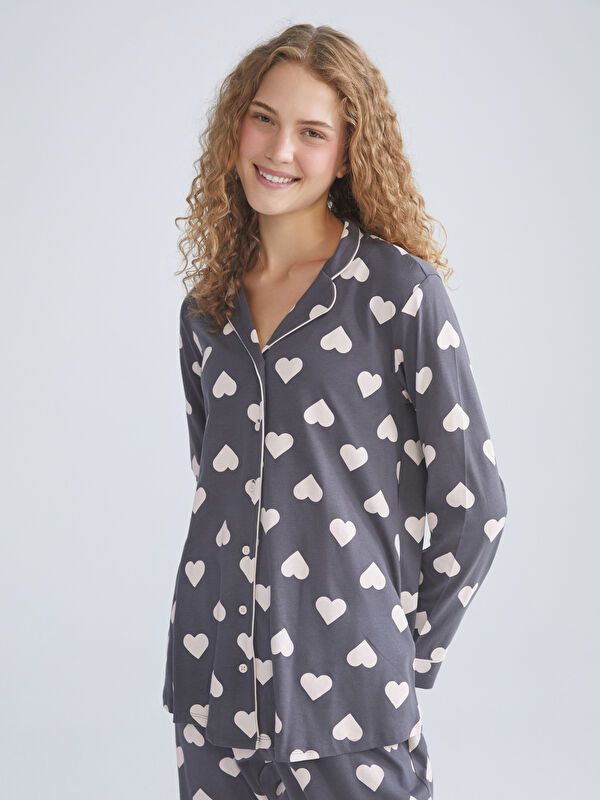 Moudda LC Waikiki - Pyjama maternité Femme Imprimé gris foncé - Tunisie 2