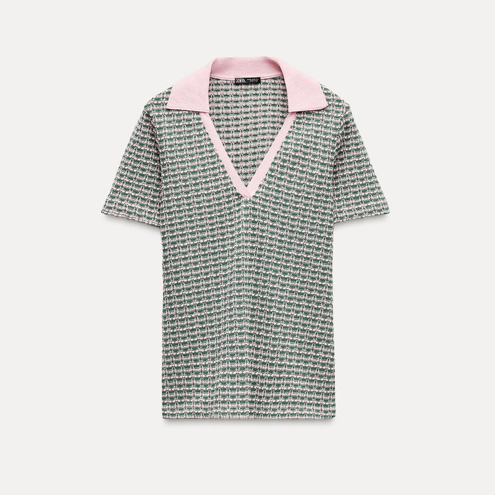 Moudda ZARA - T-shirt polo jacquard manches courtes – ensemble - Tunisie 2