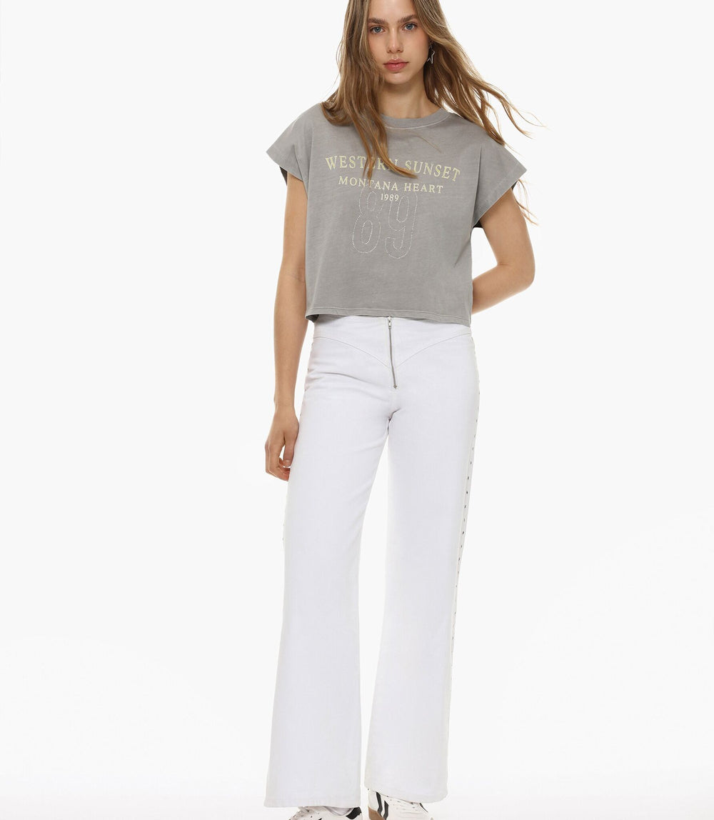 Moudda Lefties - Pantalon Wide Leg Denim - Clous Basique Fille - Tunisie 2
