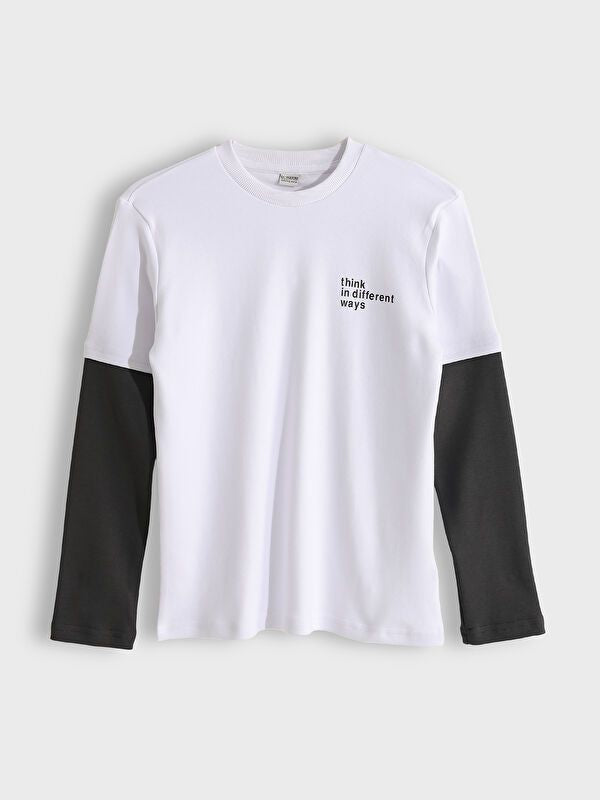 Moudda LC Waikiki - T-shirt en jersey manches longues Garçon Buxe blanc - Tunisie 1