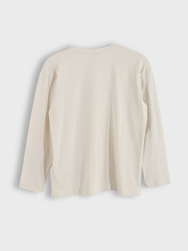 Moudda LC Waikiki - T-shirt en jersey manches longues Garçon Beige clair - Tunisie 2