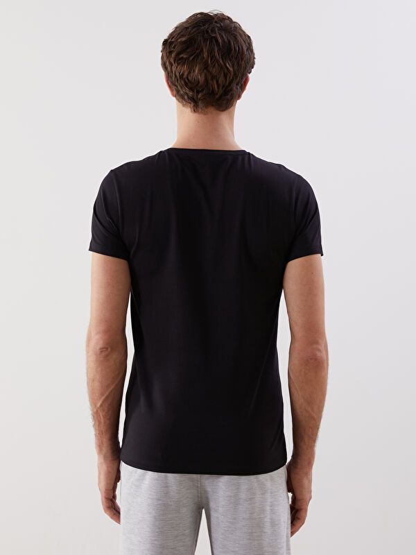 Moudda LC Waikiki - Débardeur sous-vêtement jersey manches courtes Homme Noir - Tunisie 4