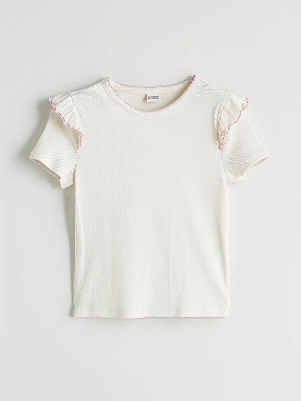 Moudda LC Waikiki - Body jersey manches courtes Fille Ecru - Tunisie 1