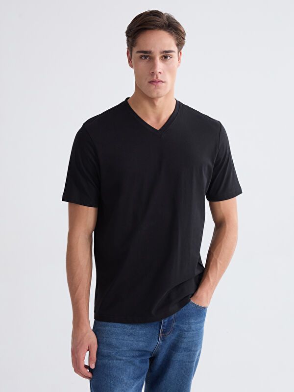 Moudda LC Waikiki - T-shirt col V manches courtes en jersey pour Homme - Tunisie 1