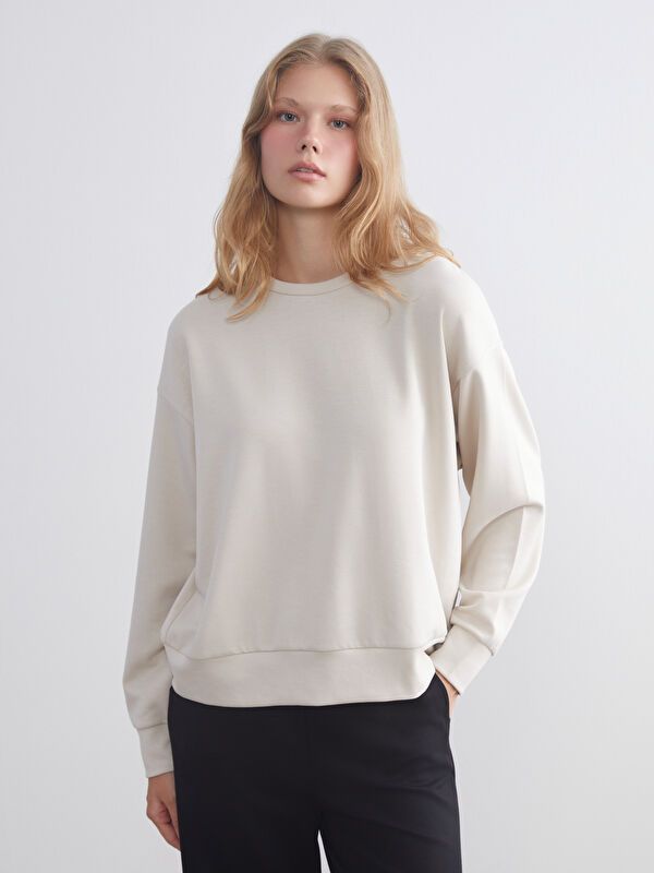 Moudda LC Waikiki - Sweatshirt en jersey Femme Beige clair - Tunisie 1