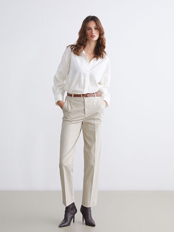 Moudda LC Waikiki - Pantalon tissé moyen Femme Chameau - Tunisie 1