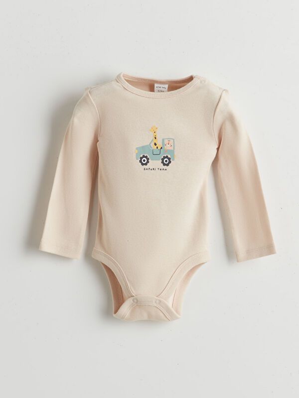 Moudda LC Waikiki - Body jersey imprimé manches longues sport Garçon Beige clair - Tunisie 4