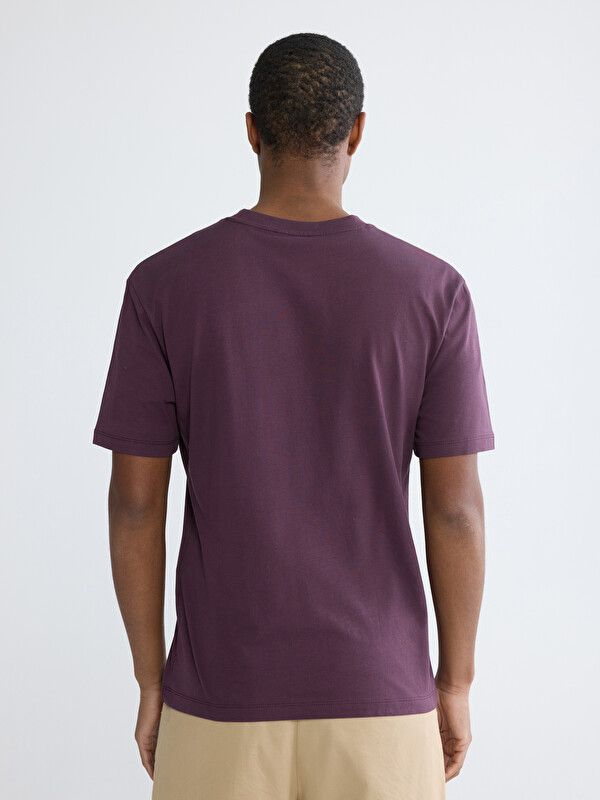 Moudda LC Waikiki - T-shirt imprimé manches courtes en jersey pour Homme couleur Prune - Tunisie 4