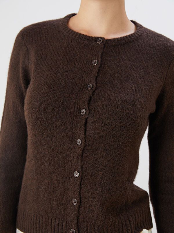 Moudda LC Waikiki - Cardigan tricot moyen Femme Brun foncé - Tunisie 3