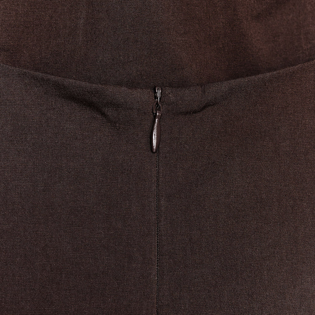 Moudda ZARA - Robe Midi Drapée - Marron - Tunisie 3